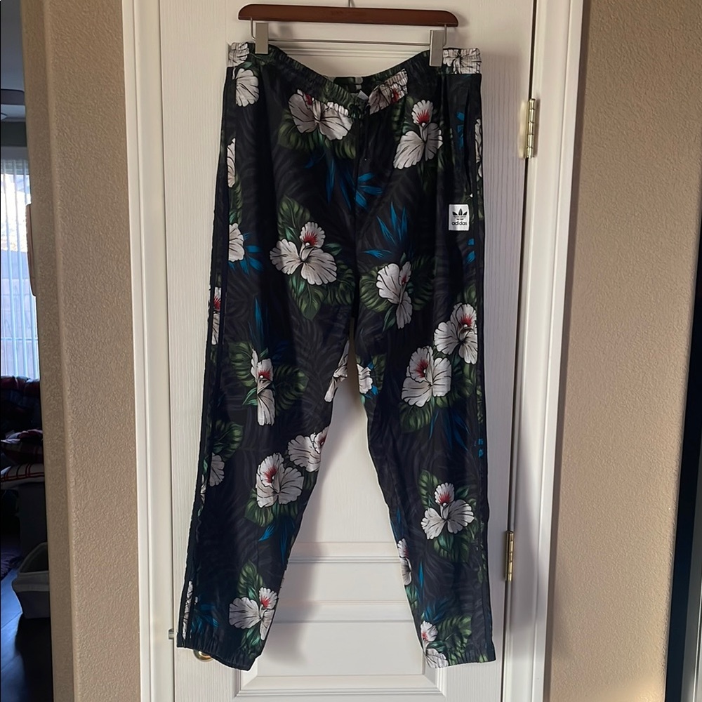 Adidas Floral Track Pants - Black